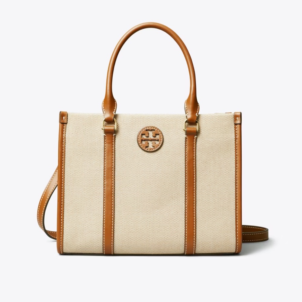 TORY BURCH BLAKE SMALL COTTON CANVAS TOTE